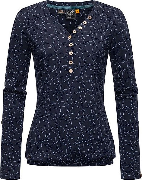 Ragwear Langarmshirt Pinchi Dots Stylisches Damen Longsleeve mit Knöpfen günstig online kaufen