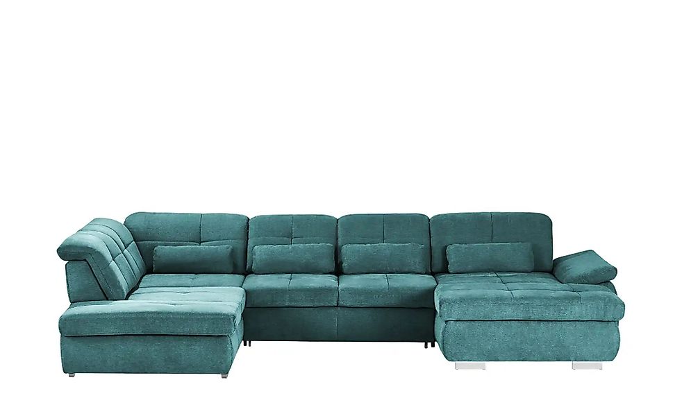 Wohnlandschaft mit Funktion  Perry ¦ türkis/petrol ¦ Maße (cm): B: 374 Pols günstig online kaufen