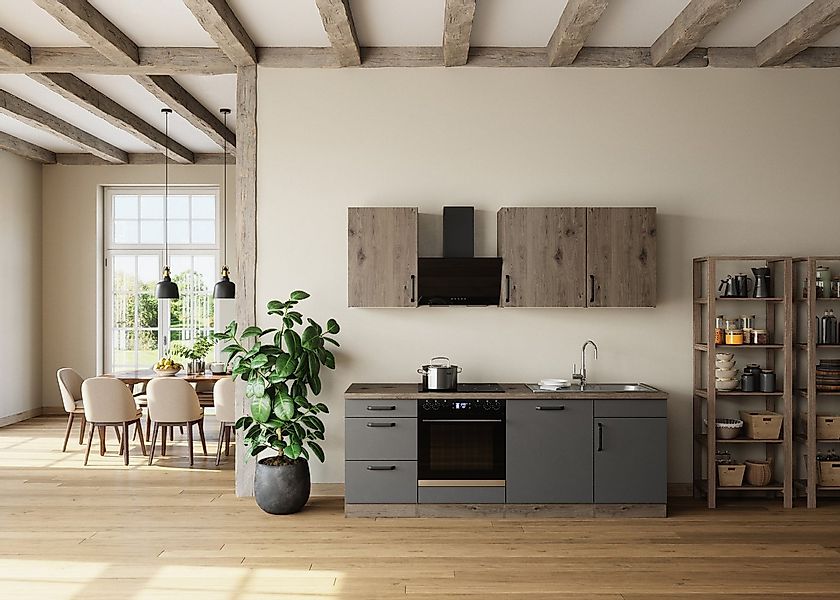 wiho Küchen Küchenzeile Elba, wahlweise mit Hanseatic E-Geräten, Breite 220 günstig online kaufen