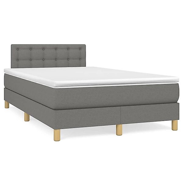 vidaXL Boxspringbett mit Matratze Dunkelgrau 120x200 cm Stoff1389666 günstig online kaufen