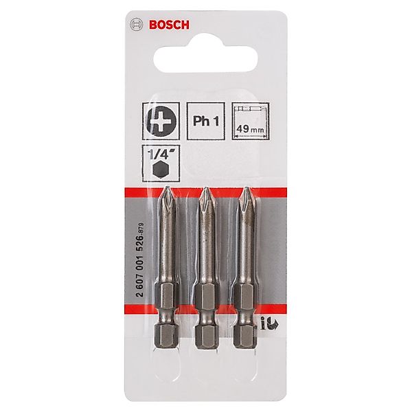 Bosch Schrauberbit Extra Hard PH1 49 mm 3 Stück günstig online kaufen