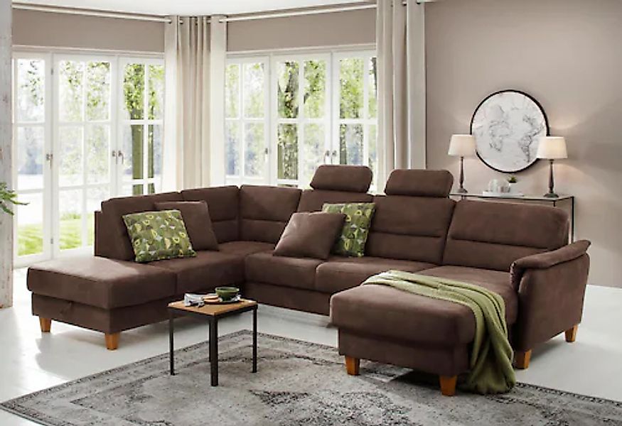 Home affaire Wohnlandschaft »Palmera U-Form, B: 308 cm« optional Bettfunkti günstig online kaufen