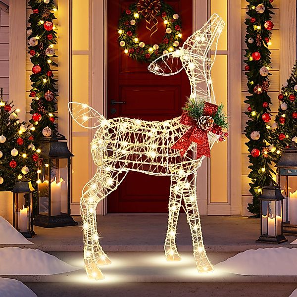 COSTWAY Weihnachtsfigur, LED-Rentier Weihnachtsdeko mit 50 günstig online kaufen