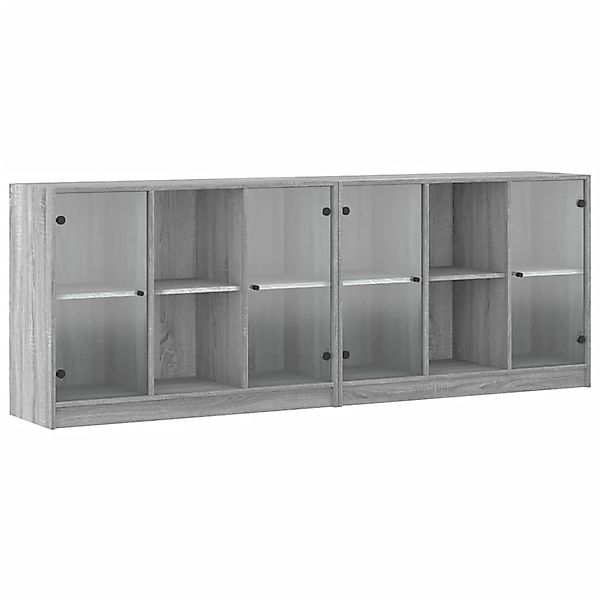 VidaXL Bücherschrank mit Türen Grau Sonoma 204x37x75 cm Holzwerkstoff günstig online kaufen