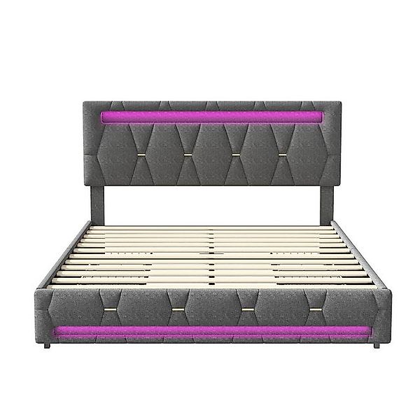 Furnishings Home Polsterbett Stauraumbett Doppelbett inkl. LED (Vier extra günstig online kaufen