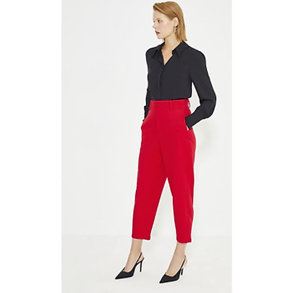 Just Like You  Hosen Rote Damenhose mit hoher Taille und gerader Passform günstig online kaufen