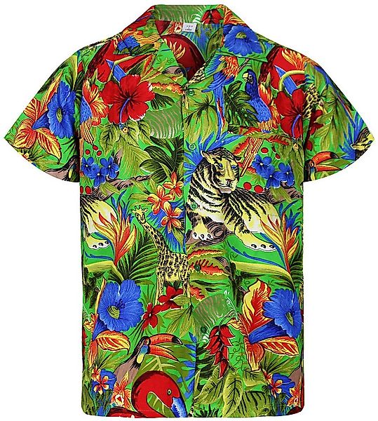 King Kameha Hawaiihemd Jungle Funky Hawaii-Hemd Herren Kurzarm Front-Tasche günstig online kaufen