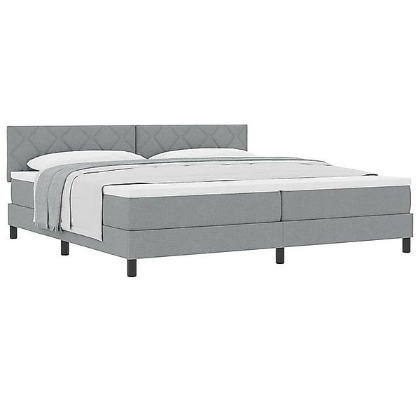 vidaXL Bett Boxspringbett mit Matratze Hellgrau 200x200 cm Stoff (1-tlg) günstig online kaufen