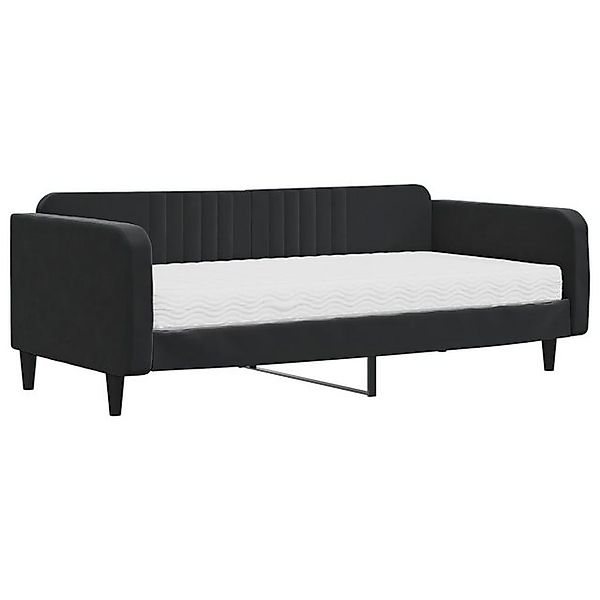vidaXL Bett, Tagesbett mit Matratze Schwarz 100x200 cm Samt günstig online kaufen