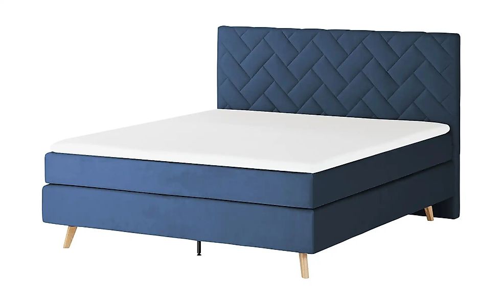 Boxspringbett  Weave ¦ blau ¦ Maße (cm): B: 140 H: 122 Betten > Boxspringbe günstig online kaufen