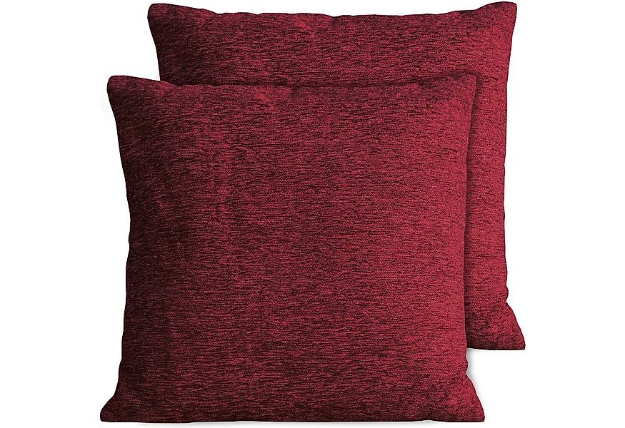 matches21 HOME & HOBBY Kissenbezüge 2er Set Kissenhüllen 45x45 cm dunkelrot günstig online kaufen