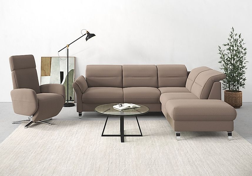 sit&more Ecksofa "Grenoble L-Form mit Federkern" wahlweise mit Bettfunktion günstig online kaufen