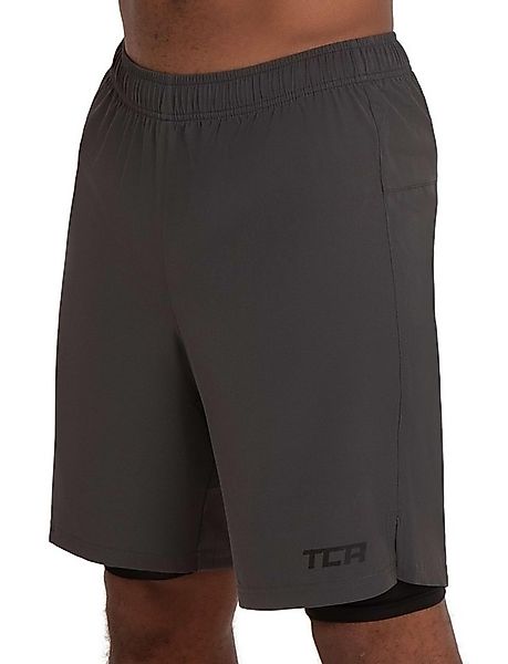 TCA Trainingsshorts TCA Herren 2 in 1 Laufhose mit Kompressionshose - Grau, günstig online kaufen
