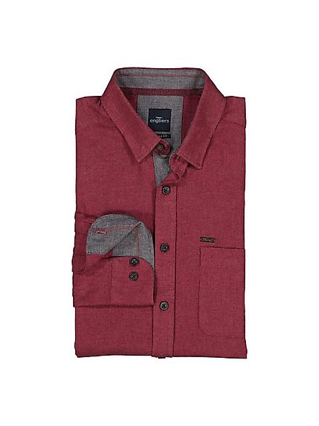 Engbers Langarmhemd engbers Herren Lnagarm-Hemd uni, Feuerrot günstig online kaufen