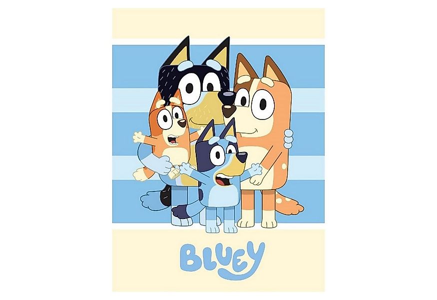 Wohndecke Bluey Fleecedecke 100x140 cm Kuscheldecke Kinder Blau Polyester, günstig online kaufen