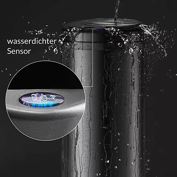 Sensor Mülleimer Edelstahl Schwarz 30 Liter günstig online kaufen