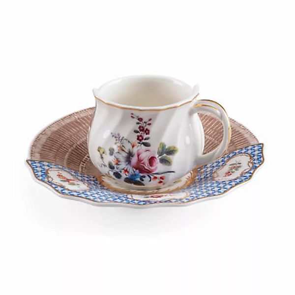 Kaffeetasse Hybrid Djenne keramik bunt / Set Kaffeetasse + Untertasse - Sel günstig online kaufen