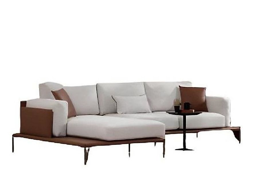 Xlmoebel Ecksofa Designer Ecksofa in L-Form mit weiß-braunem Farbmix für ei günstig online kaufen