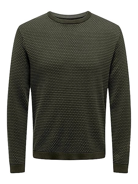 ONLY & SONS Rundhalspullover "ONSTAPA REG 12 STRUC LS CREW KNIT NOOS" günstig online kaufen