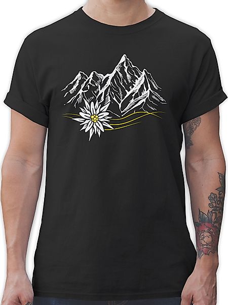 Shirtracer T-Shirt Edelweiß Berge Wandern Wanderlust günstig online kaufen