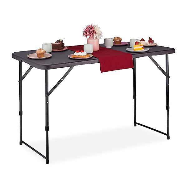 relaxdays Gartentisch Campingtisch klappbar, Grau günstig online kaufen