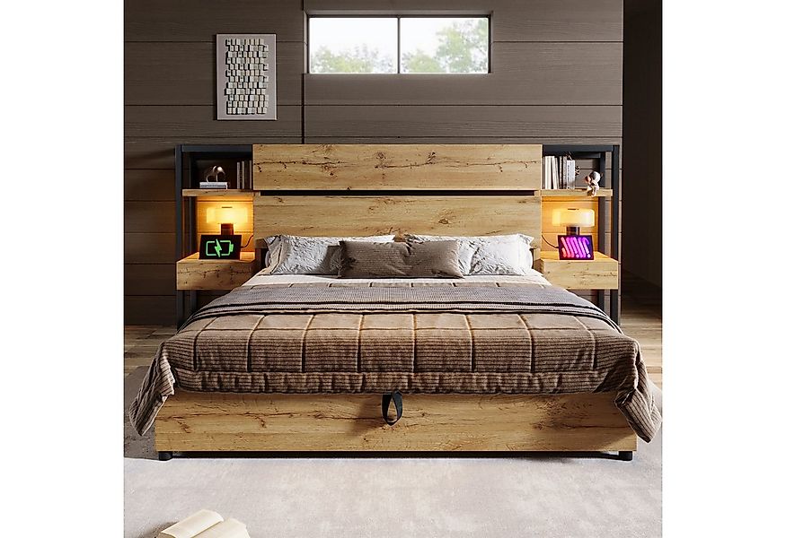 MODFU Holzbett mit Schubladen und Stauraum (Doppelbett, 1-tlg., 180×200cm, günstig online kaufen