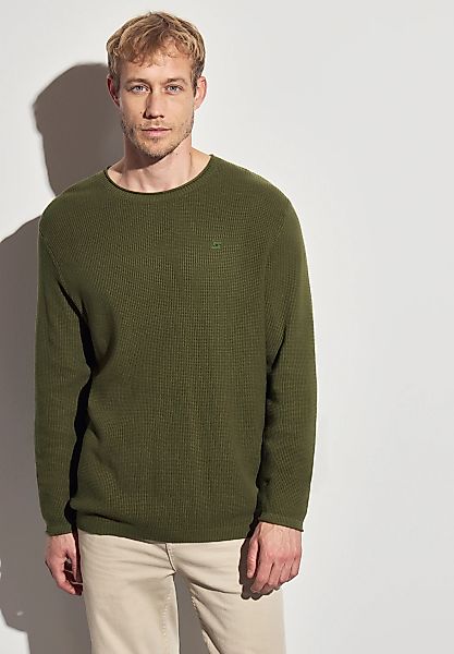 STREET ONE MEN Rundhalspullover, aus reiner Baumwolle günstig online kaufen