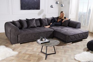riess-ambiente Ecksofa DECADENCIA 320cm dunkelgrau · günstig online kaufen