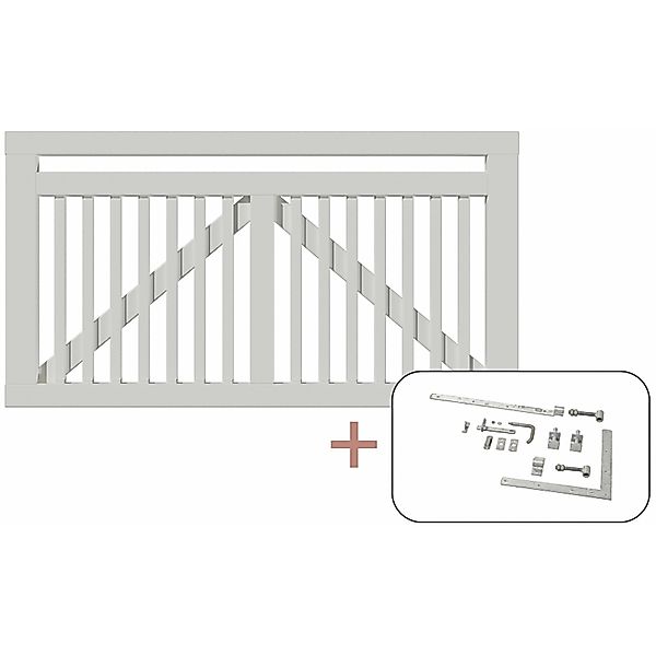 Plus Holz Einzeltor Linea Nadelholz Weiß 150 cm x 80 cm günstig online kaufen