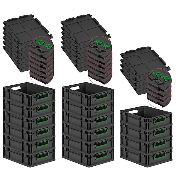 PROREGAL SuperSparSet 16x Eurobox Nextgen Color Mit Scharnierdeckel HxBxT 1 günstig online kaufen