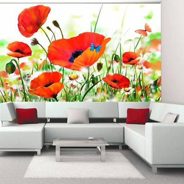 artgeist Fototapete Country poppies mehrfarbig Gr. 300 x 231 günstig online kaufen