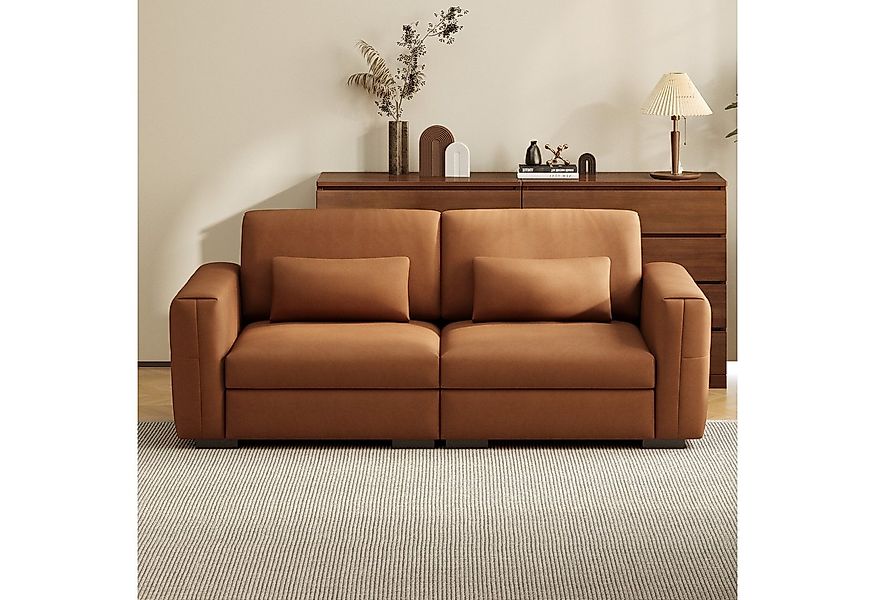 oleyluckidea Big-Sofa 3-Sitzer, Lederoptik, weich gepolstert, mit Armlehnen günstig online kaufen