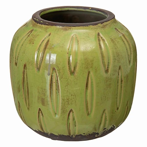 Blumentopf 19,5 X 19,5 X 18,5 Cm Aus Keramik Pistazienfarben günstig online kaufen