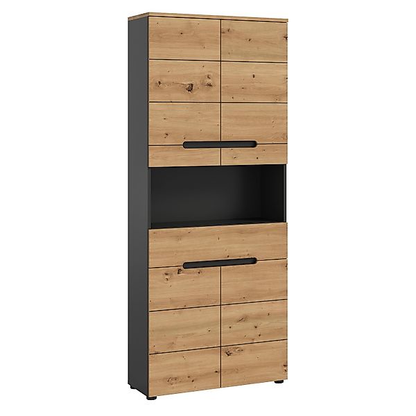 Hochschrank Canu Artisan/Grau 193 cm x 76 cm x 34 cm günstig online kaufen