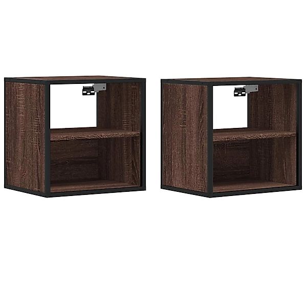vidaXL Wand-Nachttische 2 Stk, Braun Eichen-Optik 40x31x39,5 cm 848753 günstig online kaufen