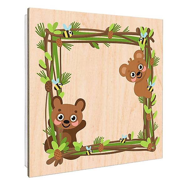 Banjado Großer Schlüsselbox Holz 30x30cm Weiß Scharnier Rechts 50 Haken Sch günstig online kaufen