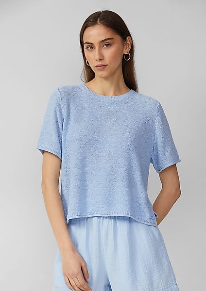 QS Strickpullover Kurzarmpullover aus Bändchengarn günstig online kaufen
