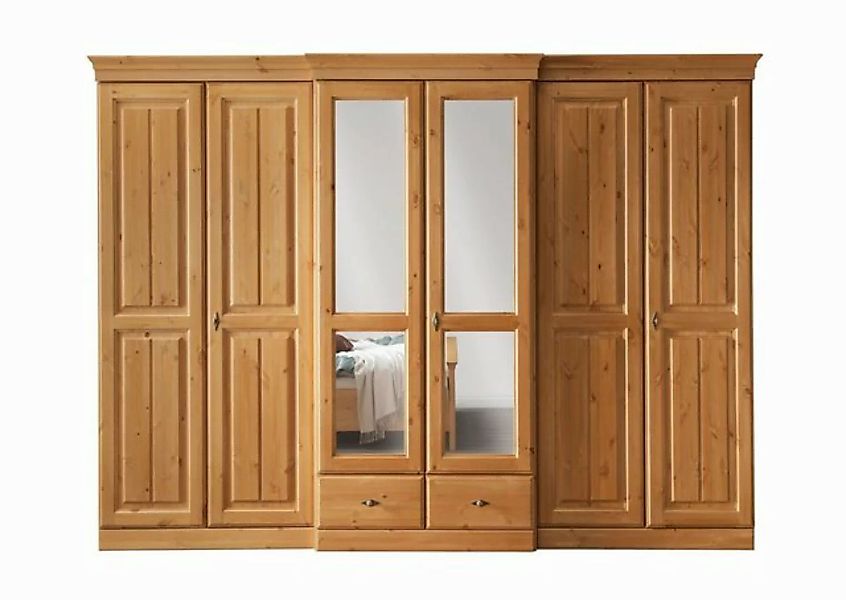 Lebenswert Kleiderschrank SZ-0111 (BxHxT: 312x228x67 cm) aus Kiefernholz ge günstig online kaufen