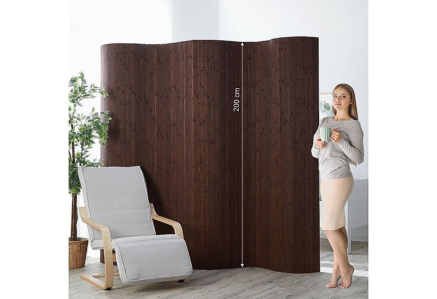 Homestyle4u Paravent Raumteiler Trennwand Bambus Sichtschutz Innen Holz 195 günstig online kaufen
