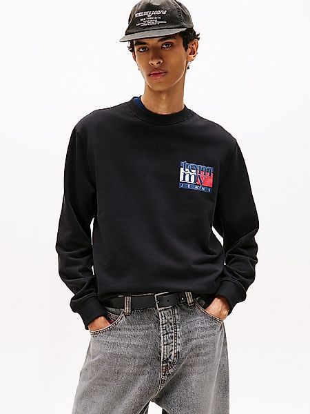 Tommy Jeans Sweatshirt TJM RWB FLAG Rundhals, regular fit, Print, Rippbündc günstig online kaufen