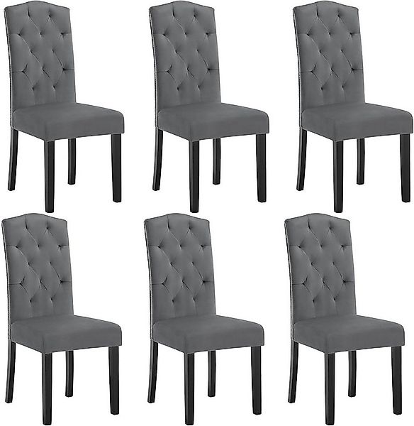 EUGAD 4-Fußstuhl (6 St), Esszimmerstühle mit Massivholzbeine günstig online kaufen