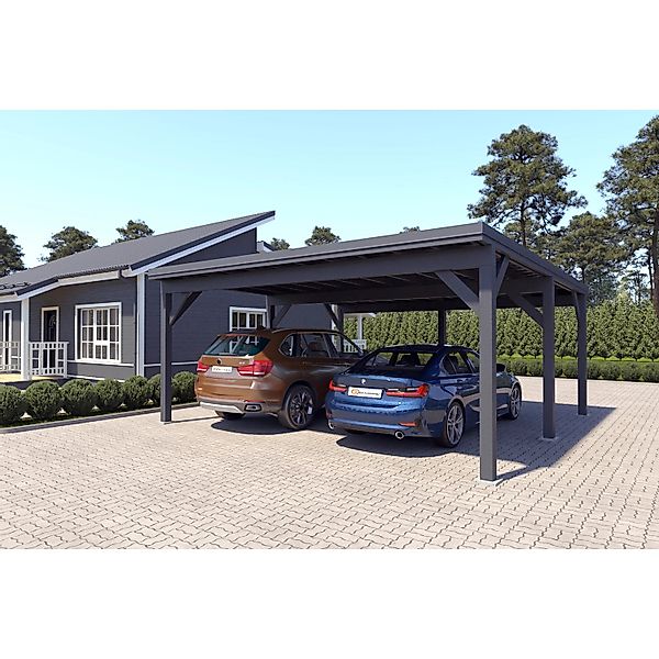 Holzbrüder Carport Ralf 36m² 150kg/m² Anthrazitgrau-Dunkelgrau günstig online kaufen