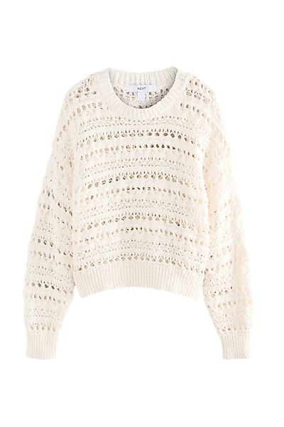 Next Rundhalspullover Baumwoll-Strickpullover mit Rundhalsausschnitt (1-tlg günstig online kaufen
