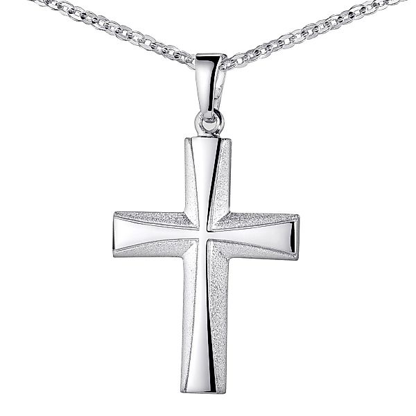 Materia Kettenanhänger Kreuz Silber satiniert KA-22-Silber, günstig online kaufen