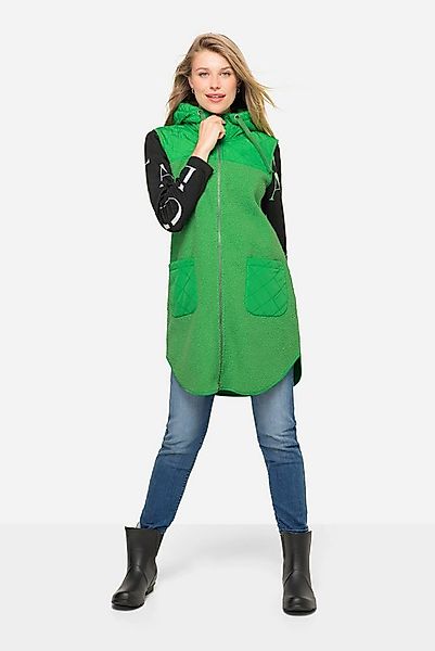 Laurasøn Steppweste Weste Teddyfleece und Stepp Kapuze 2-Wege-Zipper günstig online kaufen