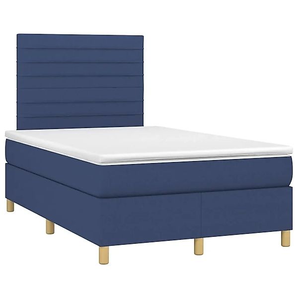 vidaXL Boxspringbett mit Matratze & LED Blau 120x200 cm Stoff 3135507 günstig online kaufen