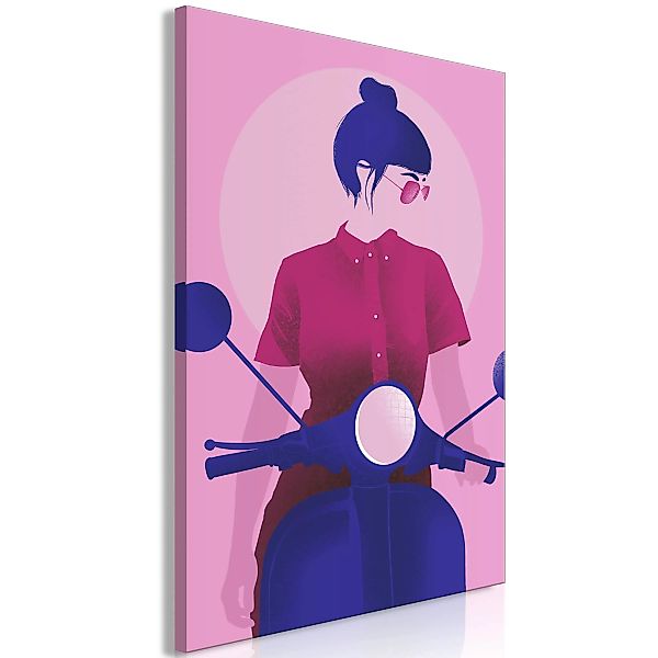 Wandbild - Girl on Scooter (1 Part) Vertical günstig online kaufen