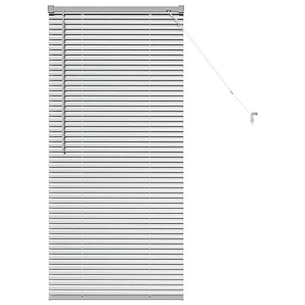 vidaXL Balkenjalousien mit Vorhängen Silber 130 x 55 cm Aluminium 42005888 günstig online kaufen