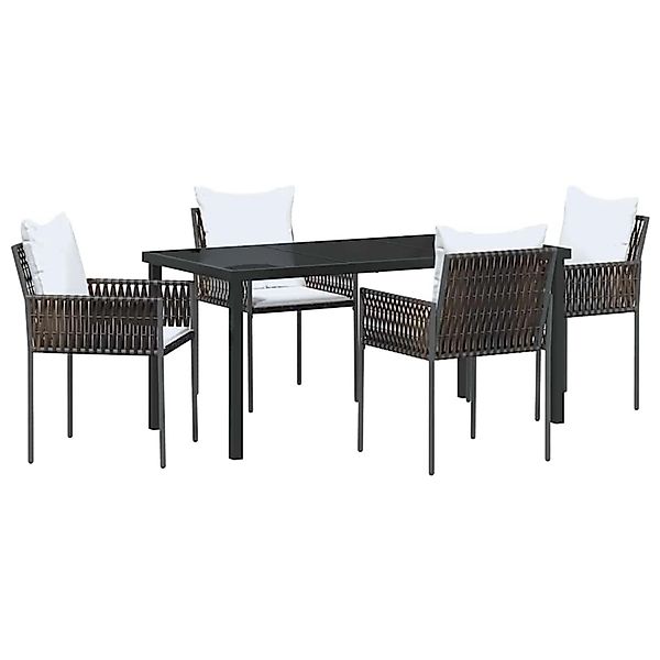 vidaXL Garten Essgruppe 5-Tlg Braun Poly Rattan 3379096 günstig online kaufen