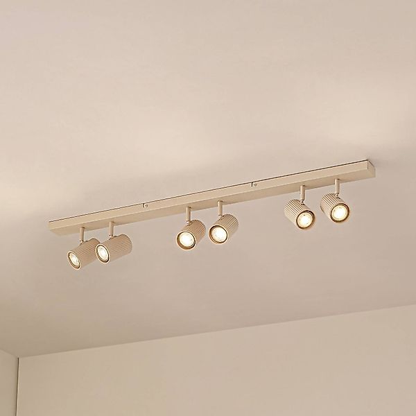 Lindby Wandleuchte Kardis, beige, 6-flg., Metall, GU10 günstig online kaufen